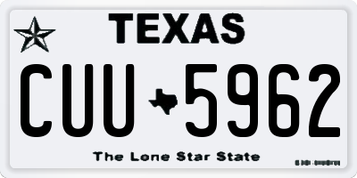 TX license plate CUU5962