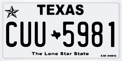 TX license plate CUU5981