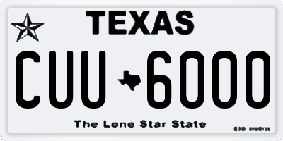 TX license plate CUU6000