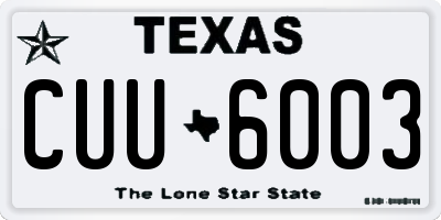 TX license plate CUU6003