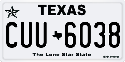 TX license plate CUU6038
