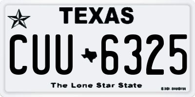TX license plate CUU6325