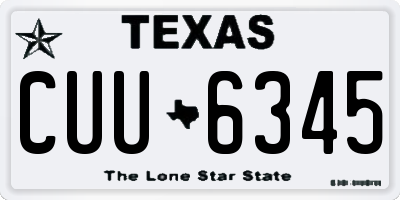 TX license plate CUU6345