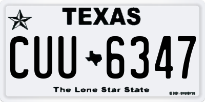 TX license plate CUU6347