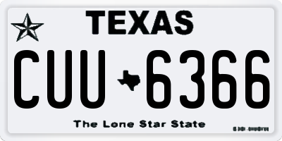 TX license plate CUU6366