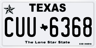 TX license plate CUU6368