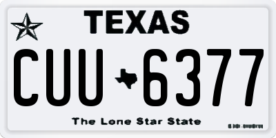 TX license plate CUU6377