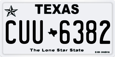 TX license plate CUU6382