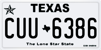 TX license plate CUU6386