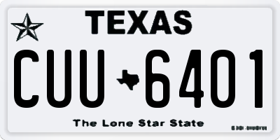 TX license plate CUU6401