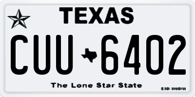 TX license plate CUU6402