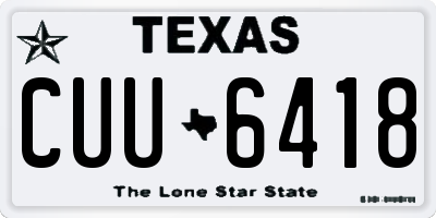 TX license plate CUU6418