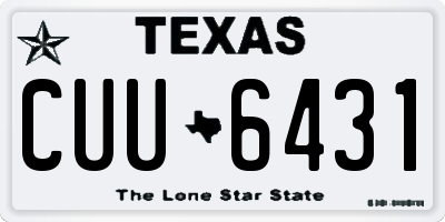 TX license plate CUU6431