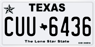 TX license plate CUU6436