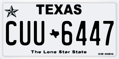 TX license plate CUU6447
