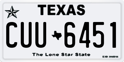 TX license plate CUU6451