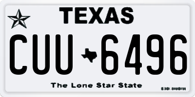 TX license plate CUU6496