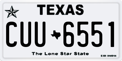 TX license plate CUU6551