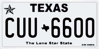 TX license plate CUU6600
