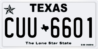 TX license plate CUU6601