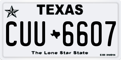 TX license plate CUU6607