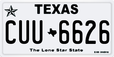 TX license plate CUU6626