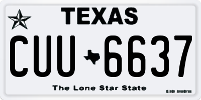 TX license plate CUU6637