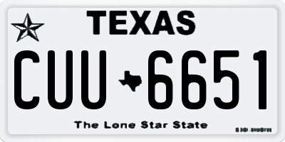 TX license plate CUU6651