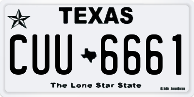 TX license plate CUU6661