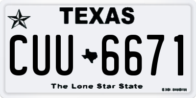 TX license plate CUU6671