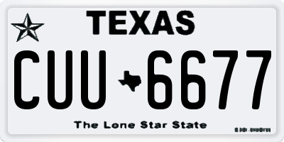 TX license plate CUU6677