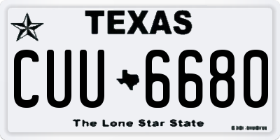 TX license plate CUU6680