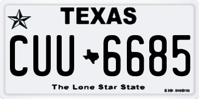 TX license plate CUU6685