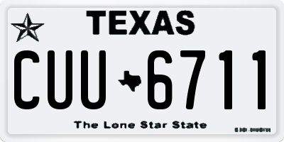 TX license plate CUU6711