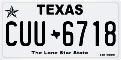 TX license plate CUU6718