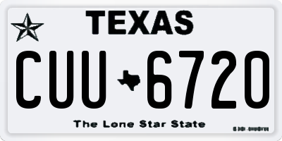 TX license plate CUU6720