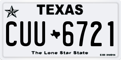 TX license plate CUU6721