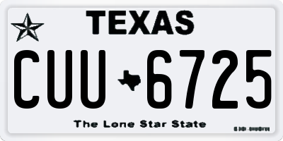 TX license plate CUU6725