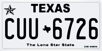 TX license plate CUU6726