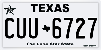 TX license plate CUU6727
