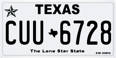 TX license plate CUU6728