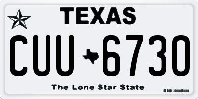 TX license plate CUU6730