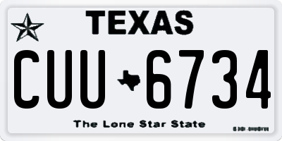 TX license plate CUU6734