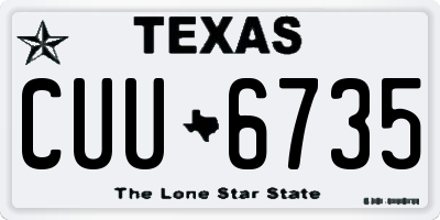 TX license plate CUU6735