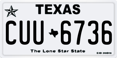 TX license plate CUU6736