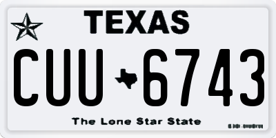 TX license plate CUU6743