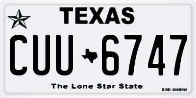 TX license plate CUU6747
