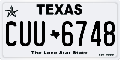 TX license plate CUU6748