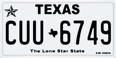 TX license plate CUU6749