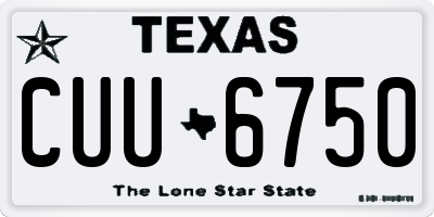TX license plate CUU6750